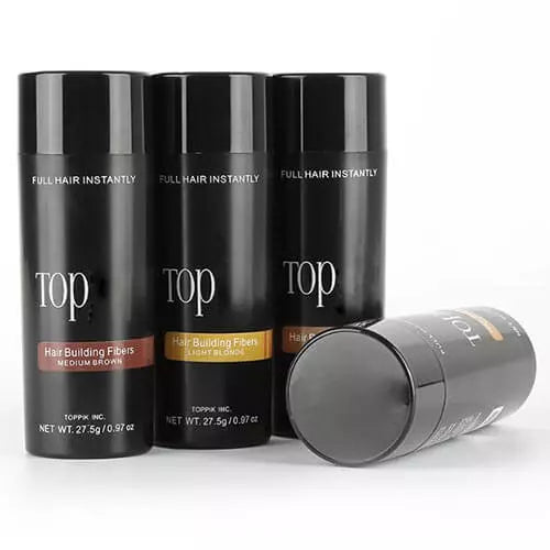 Conjunto de fibras de cabelo, 3 peças, 27.5g, pós de recrescimento, fibra de construção de cabelo, queratina natural, pó de estilo, optimizador, crescimento denso do cabelo